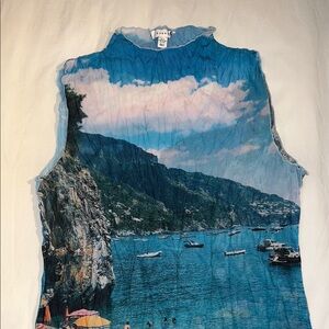 Topshop multicolored graphic sleeveless tank top